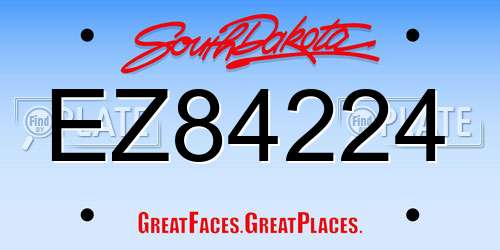 EZ84224 South Dakota License Plate