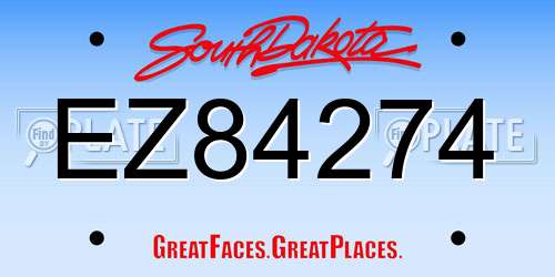EZ84274 South Dakota License Plate