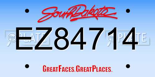 EZ84714 South Dakota License Plate