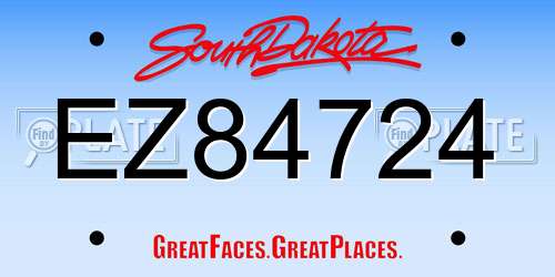 EZ84724 South Dakota License Plate