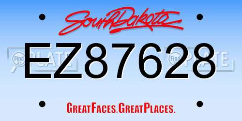 EZ87628 South Dakota License Plate