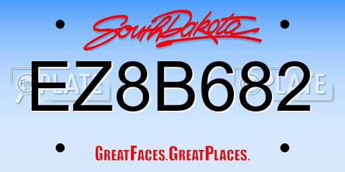 EZ8B682 South Dakota License Plate