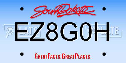 EZ8G0H South Dakota License Plate