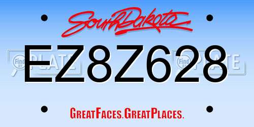 EZ8Z628 South Dakota License Plate