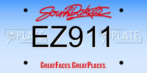 EZ911 South Dakota License Plate