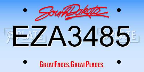 EZA3485 South Dakota License Plate
