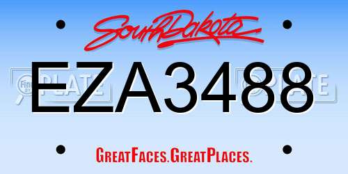 EZA3488 South Dakota License Plate