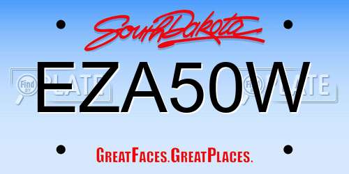 EZA50W South Dakota License Plate