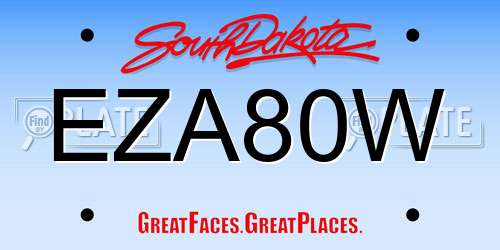 EZA80W South Dakota License Plate