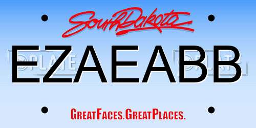 EZAEABB South Dakota License Plate