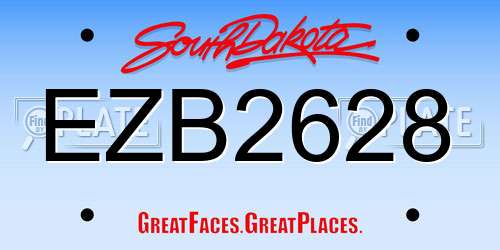 EZB2628 South Dakota License Plate