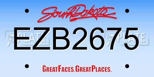 EZB2675 South Dakota License Plate