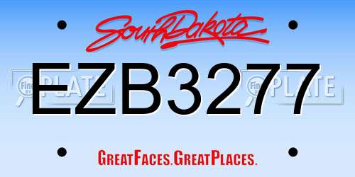 EZB3277 South Dakota License Plate