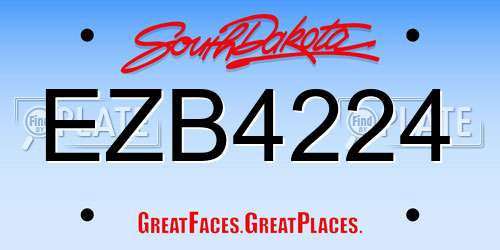 EZB4224 South Dakota License Plate