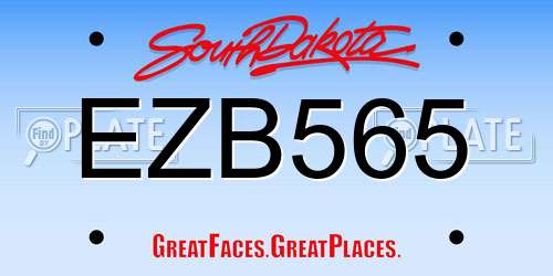 EZB565 South Dakota License Plate