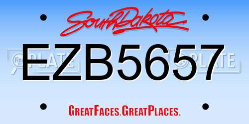 EZB5657 South Dakota License Plate