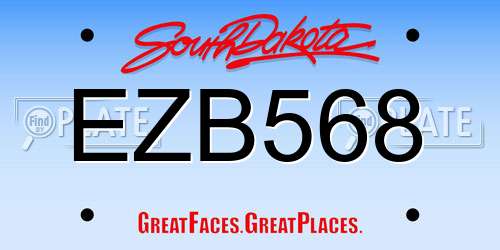 EZB568 South Dakota License Plate