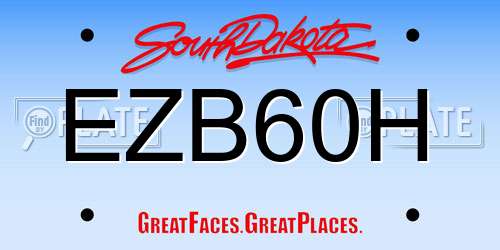 EZB60H South Dakota License Plate