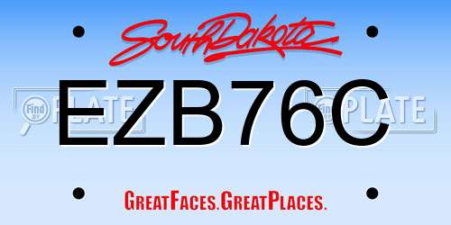 EZB76C South Dakota License Plate