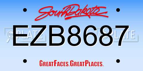 EZB8687 South Dakota License Plate