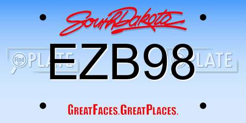 EZB98 South Dakota License Plate