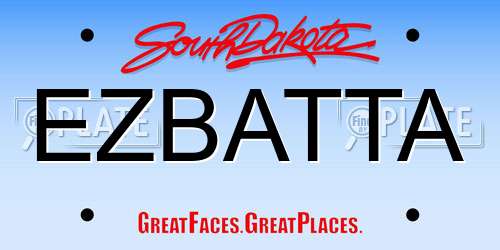 EZBATTA South Dakota License Plate