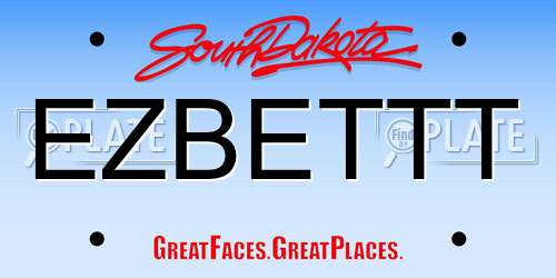 EZBETTT South Dakota License Plate