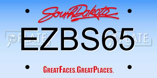 EZBS65 South Dakota License Plate