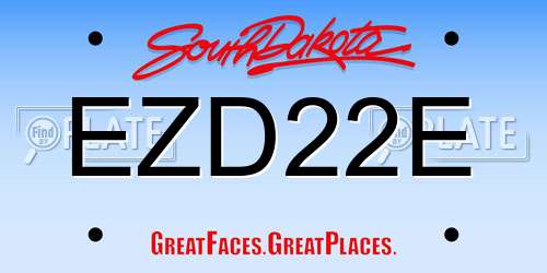 EZD22E South Dakota License Plate