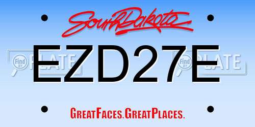 EZD27E South Dakota License Plate