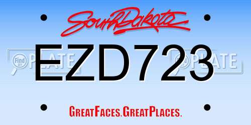 EZD723 South Dakota License Plate