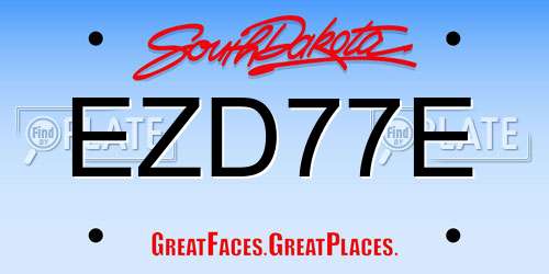 EZD77E South Dakota License Plate