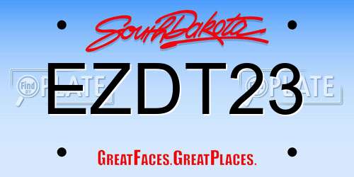 EZDT23 South Dakota License Plate