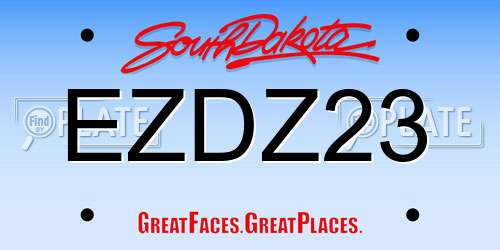 EZDZ23 South Dakota License Plate