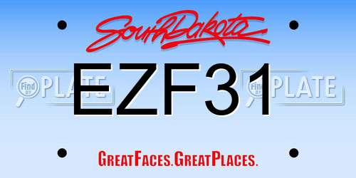 EZF31 South Dakota License Plate