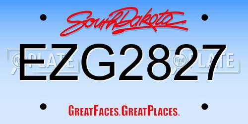 EZG2827 South Dakota License Plate