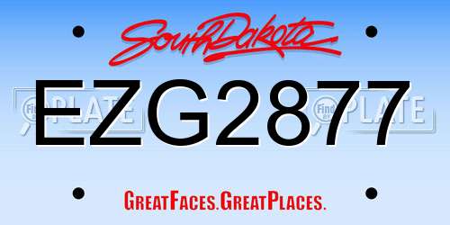 EZG2877 South Dakota License Plate
