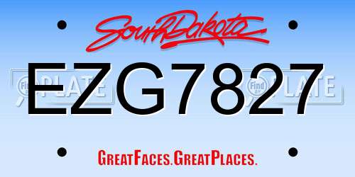 EZG7827 South Dakota License Plate