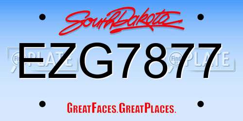 EZG7877 South Dakota License Plate