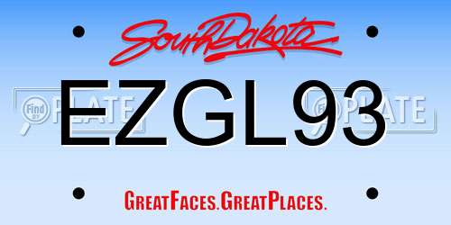 EZGL93 South Dakota License Plate