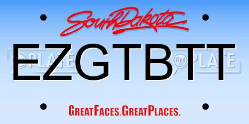 EZGTBTT South Dakota License Plate