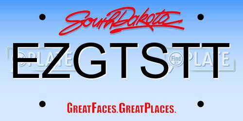 EZGTSTT South Dakota License Plate
