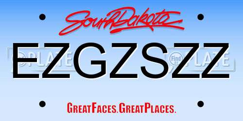 EZGZSZZ South Dakota License Plate