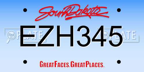 EZH345 South Dakota License Plate