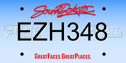 EZH348 South Dakota License Plate