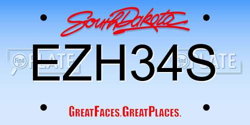 EZH34S South Dakota License Plate