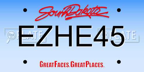 EZHE45 South Dakota License Plate
