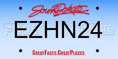 EZHN24 South Dakota License Plate