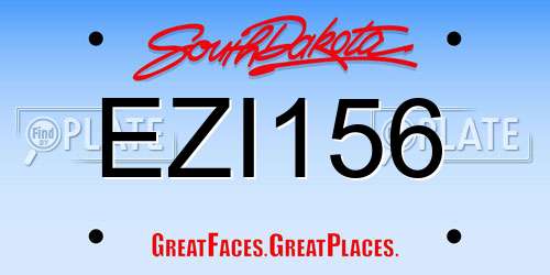 EZI156 South Dakota License Plate