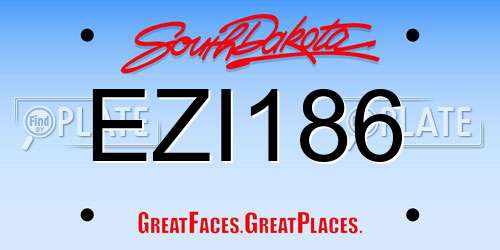 EZI186 South Dakota License Plate